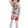 Φόρμα βαμβακερή για αγόρι Cimpa Disney Mickey Goofy Pluto με κουκούλα σε γκρί