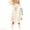 Σετ Φόρεμα και μπλούζα για κορίτσι Cimpa Minnie Mouse με στρας λευκο-εκρου