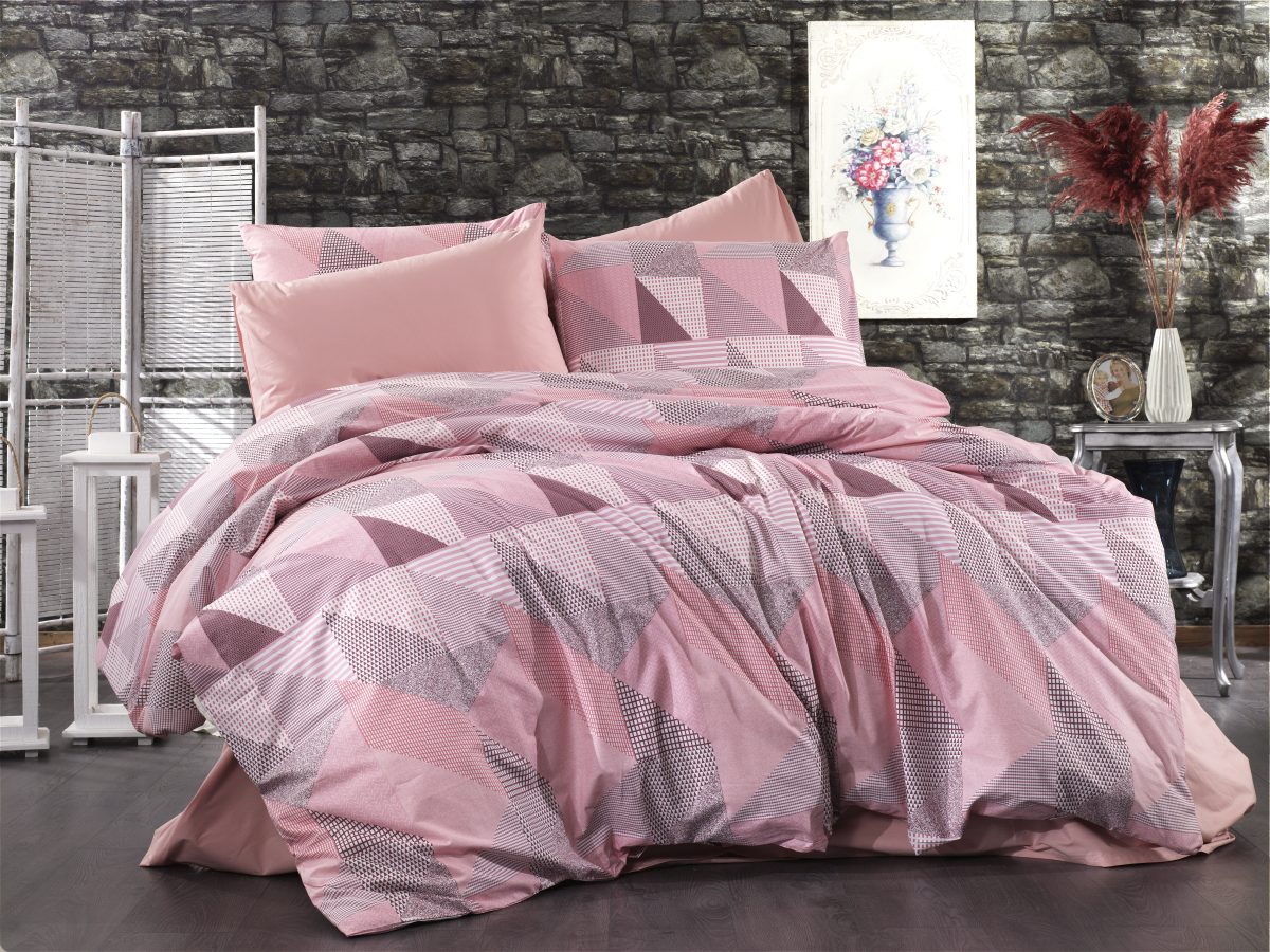 ΠΑΠΛΩΜΑΤΟΘΗΚΗ ΕΜΠΡΙΜΕ Geometrical 331 160Χ240 Pink-Salmon Flannel cotton 100%