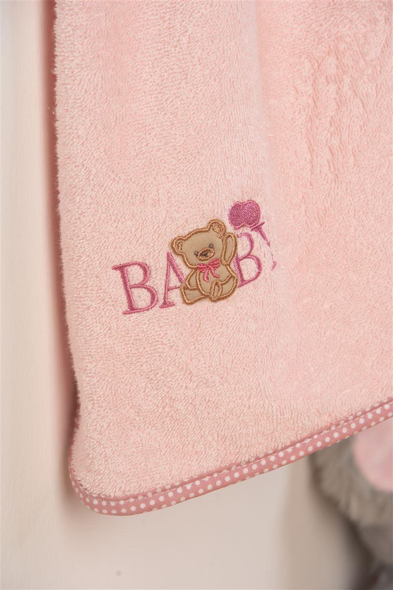 ΚΑΠΑ Με Κέντημα bebe Baby Bear 162 75X85 Ροζ 100% Cotton
