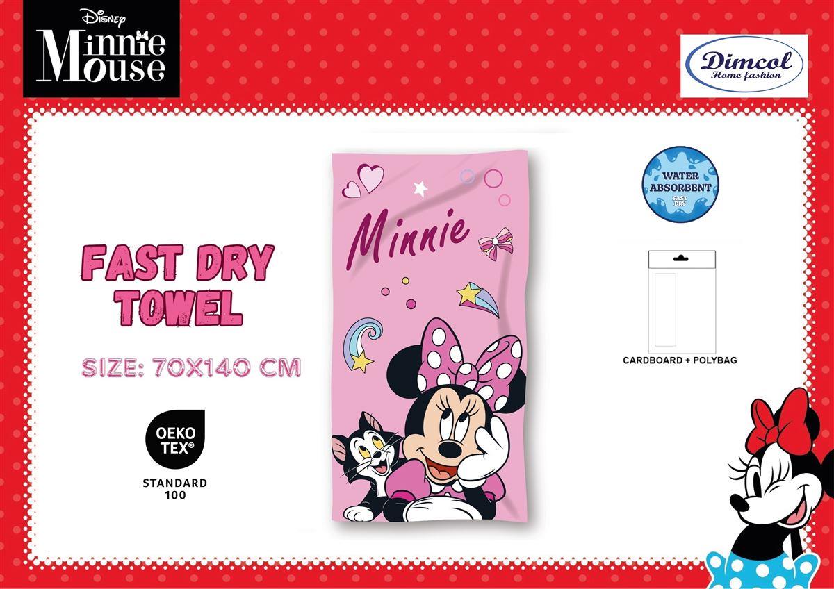 Πετσέτα Θαλάσσης Quick Dry Disney Home Minnie 98 70X140 Pink 100% Microfiber