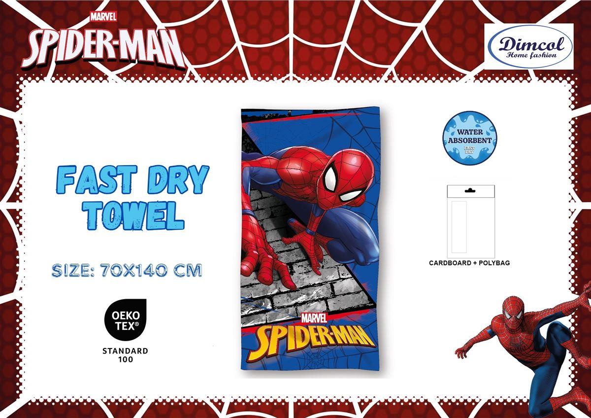 Πετσέτα Θαλάσσης Quick Dry Marvel Spider-Man 97 70X140 Digital Print Blue 100% Microfiber