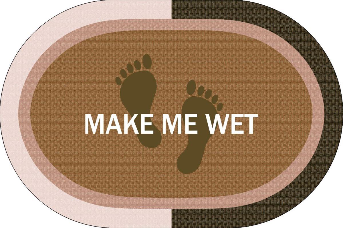 Πατάκι Μπάνιου Oval Αντιολισθητικό Make Me Wet 50X70 Beige 100% Polyester