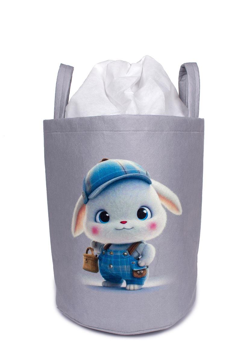 Παιδικό Καλάθι Αποθήκευσης Cap Bunny 38 50X30X45 cm Γκρι Υφασμάτινο