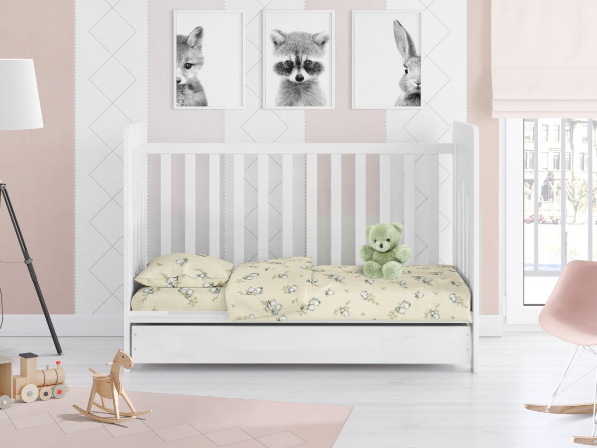 ΠΑΠΛΩΜΑ ΕΜΠΡΙΜΕ bebe Birds 16 120X160 Ecru Flannel cotton 100%