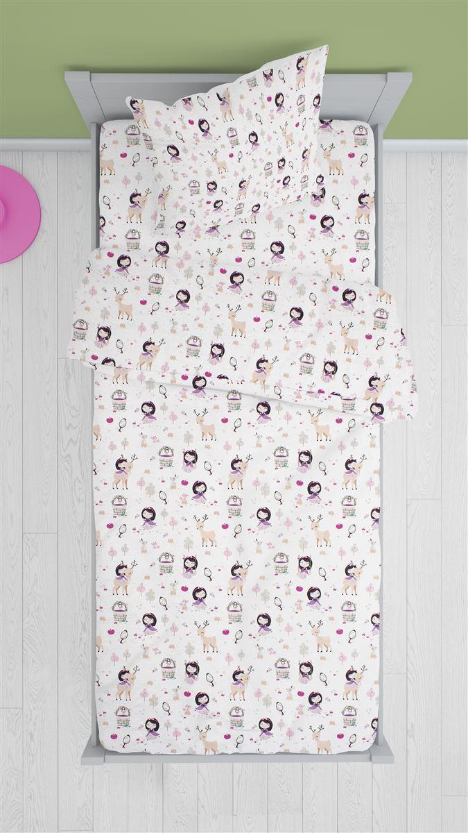 ΠΑΠΛΩΜΑ ΕΜΠΡΙΜΕ kids Lily & Deer 179 160X240 White-Pink Cotton 100%