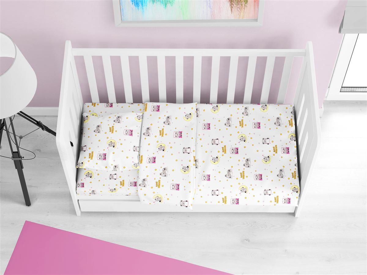 ΠΑΠΛΩΜΑ ΕΜΠΡΙΜΕ bebe Sweet Dreams 553 120X160 White-Pink 100% Cotton