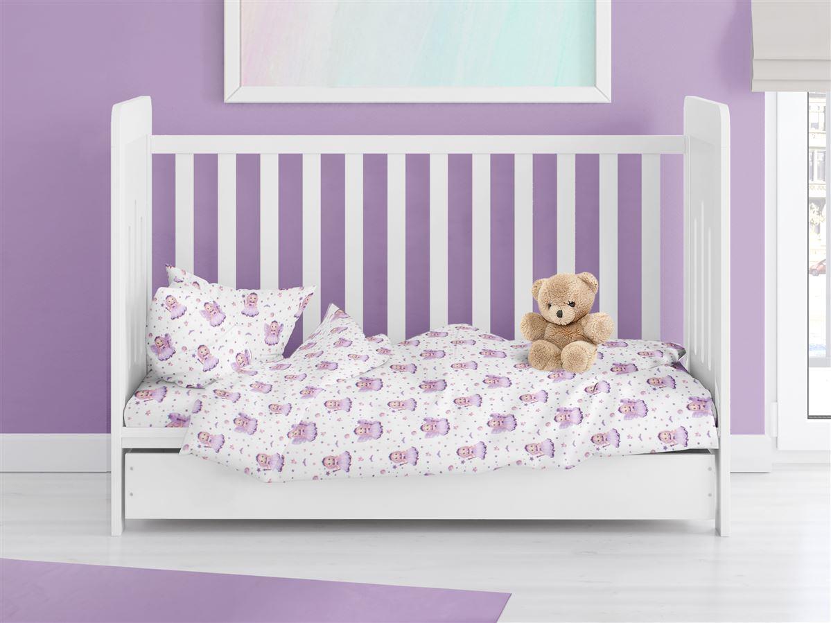 ΠΑΠΛΩΜΑ ΕΜΠΡΙΜΕ bebe Fairy 86 120X160 White-Lilac 100% Cotton Flannel