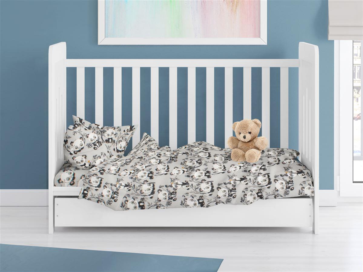 ΠΑΠΛΩΜΑ ΕΜΠΡΙΜΕ bebe Panda Bear 96 120X160 Grey 100% Cotton Flannel