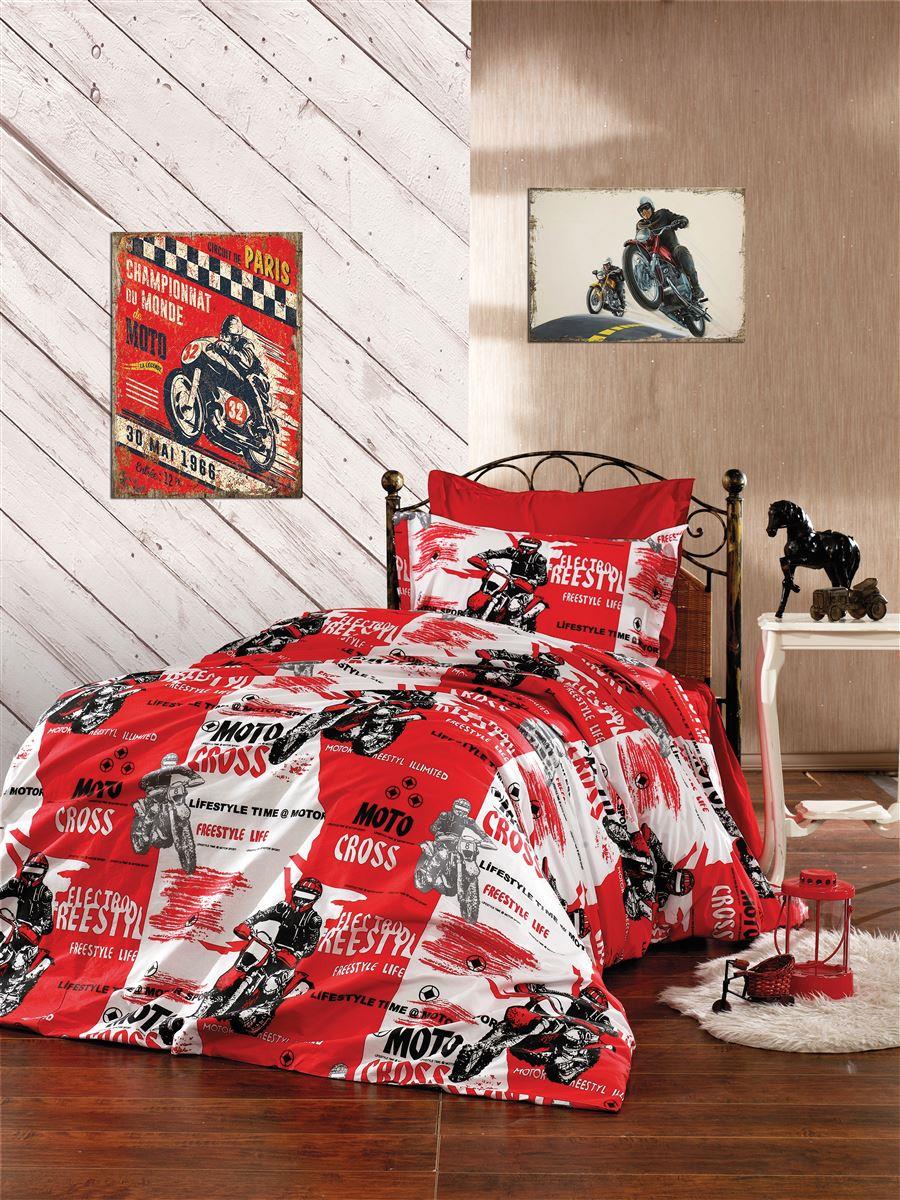 ΠΑΠΛΩΜΑ ΕΜΠΡΙΜΕ kids Motocross 288 160X240 Red 70/30 Cott/Pol