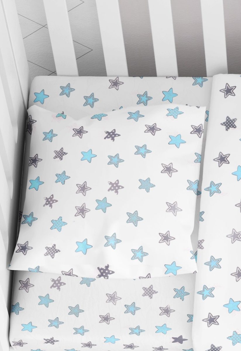 ΜΑΞΙΛΑΡΟΘΗΚΗ ΕΜΠΡΙΜΕ bebe Star 104 35X45 Sky blue Cotton 100%