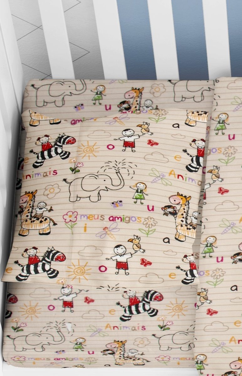 ΜΑΞΙΛΑΡΟΘΗΚΗ ΕΜΠΡΙΜΕ bebe Africa 145 35X45 Beige Flannel Cotton 100%