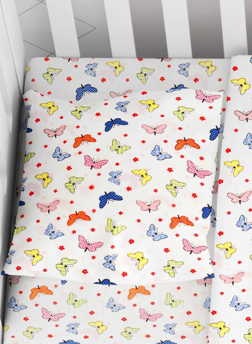 ΜΑΞΙΛΑΡΟΘΗΚΗ ΕΜΠΡΙΜΕ bebe Butterfly 49 35X45 Rotary Print Flannel cotton 100%