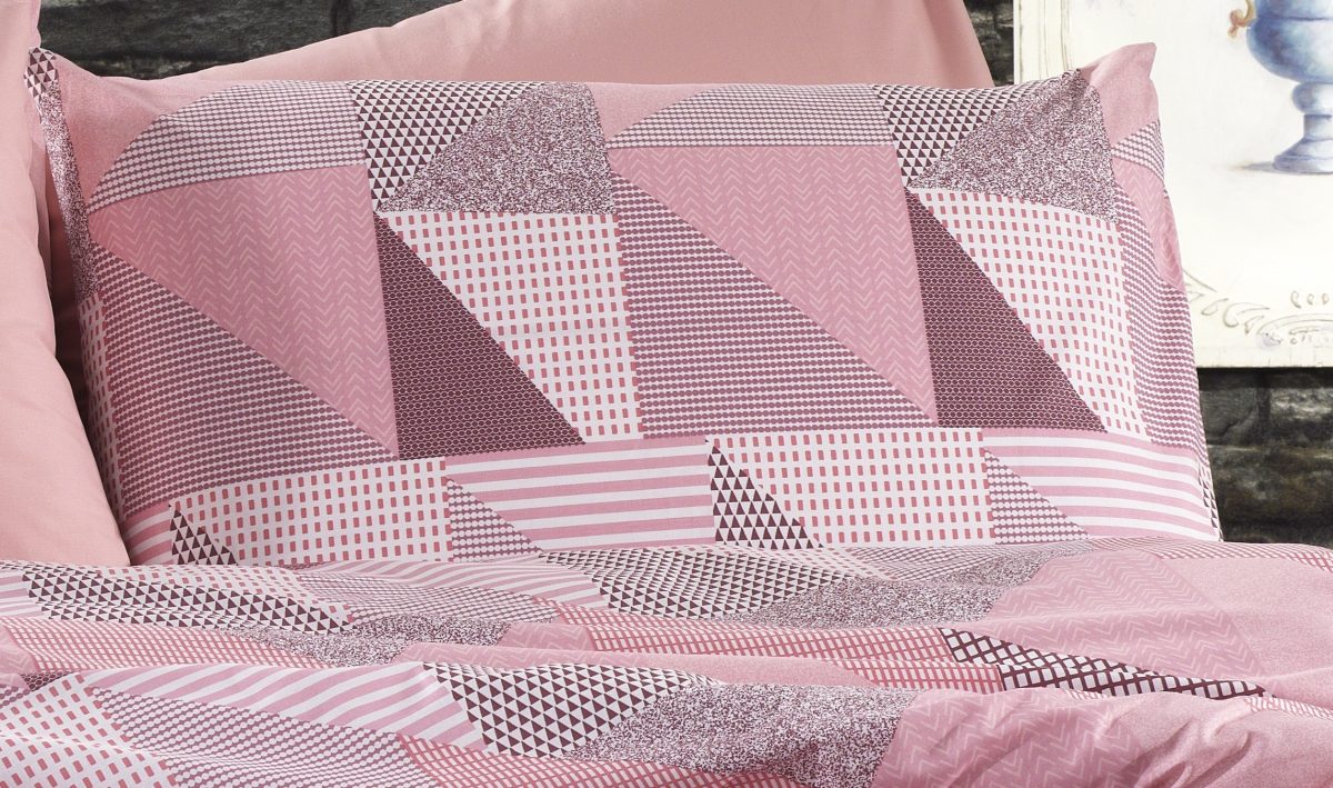 ΜΑΞΙΛΑΡΟΘΗΚΗ ΕΜΠΡΙΜΕ Geometrical 331 50X70 Pink-Salmon Flannel cotton 100%