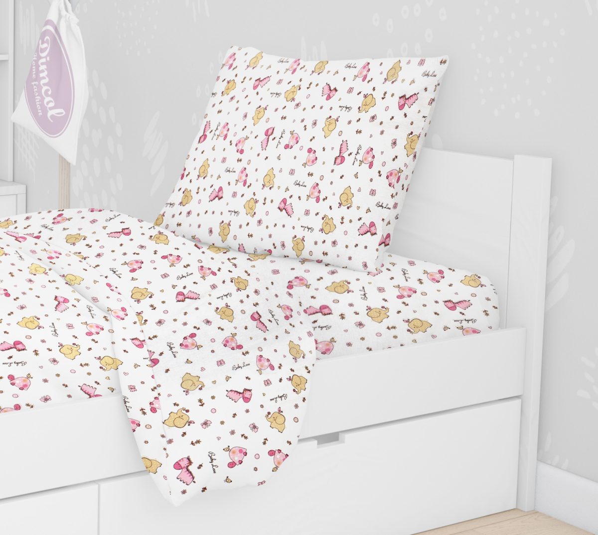 ΜΑΞΙΛΑΡΟΘΗΚΗ ΕΜΠΡΙΜΕ kids Elephant 172 50X70 Pink Cotton 100%