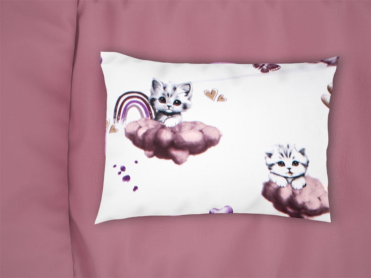 Μαξιλαροθήκη Εμπριμέ kids Kitten 561 50X70 Mauve 100% Cotton