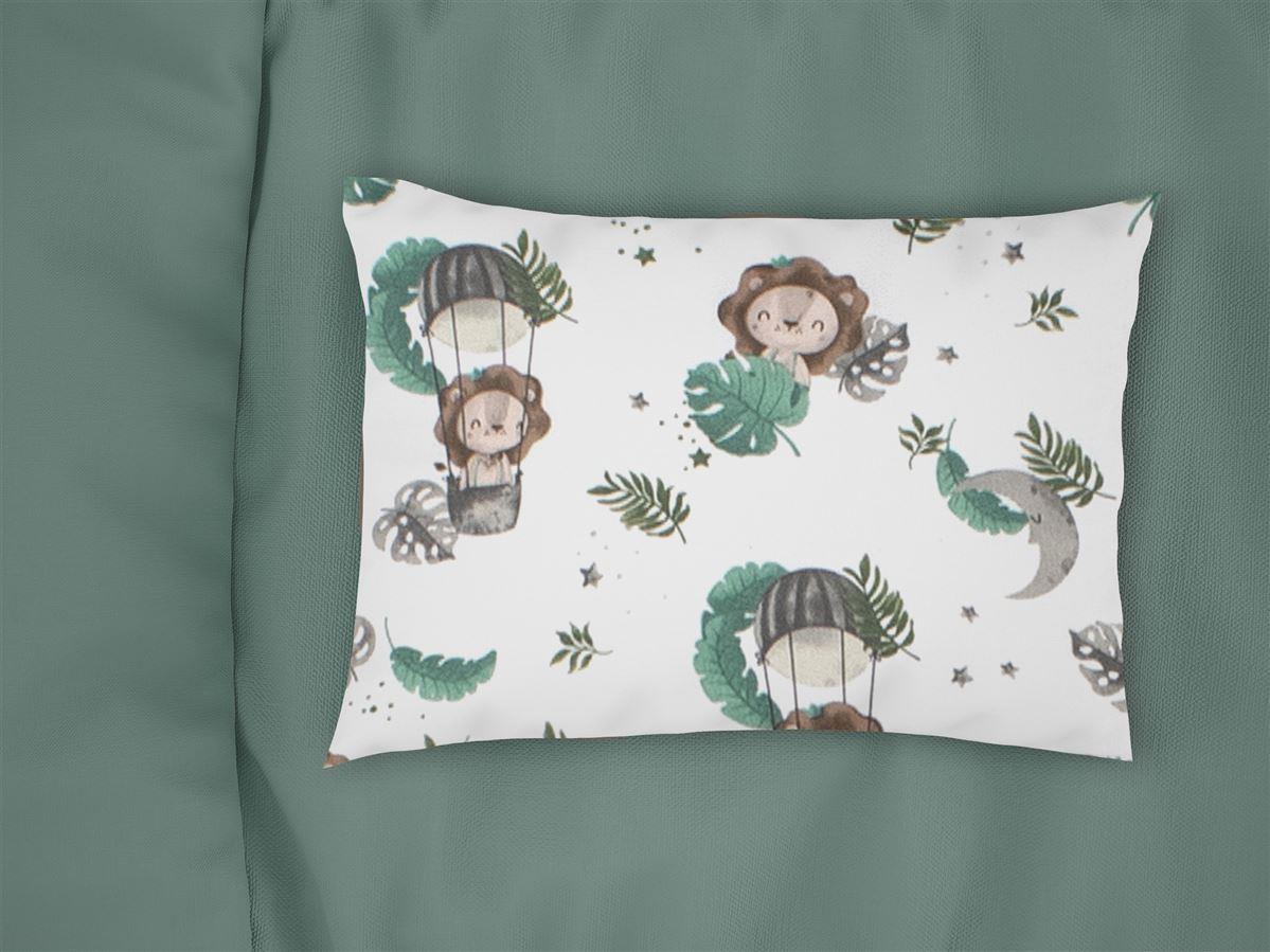 Μαξιλαροθήκη Εμπριμέ bebe Lion 534 35X45 Green 100% Cotton