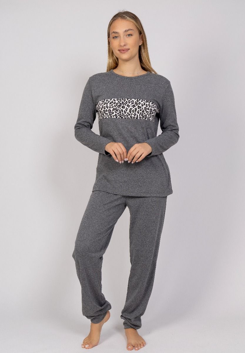 Πιτζάμα γυναικεία Animal Print Grey Cherry Γκρι