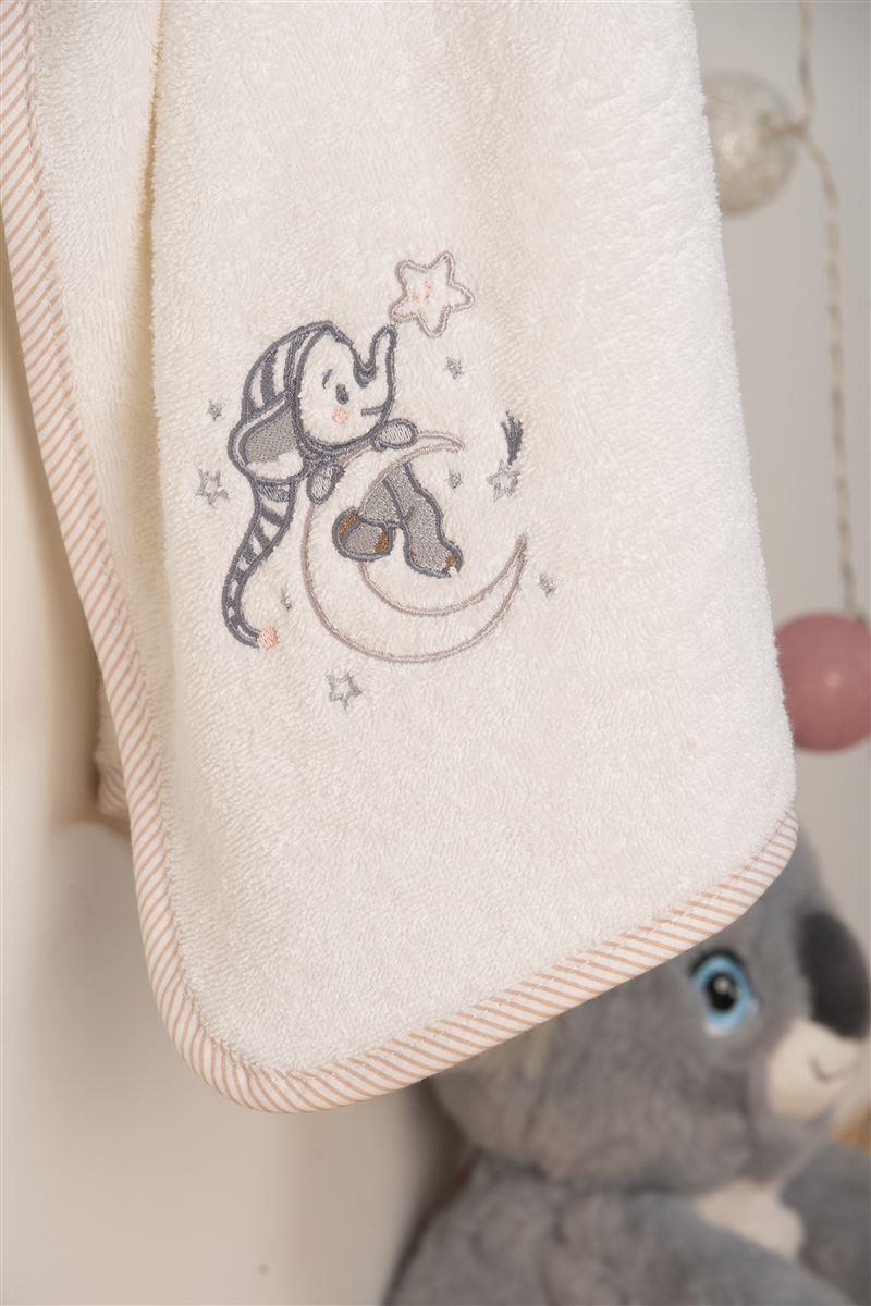 ΚΑΠΑ Με Κέντημα bebe Dreaming Elephant 168 75X85 Λευκό 100% Cotton