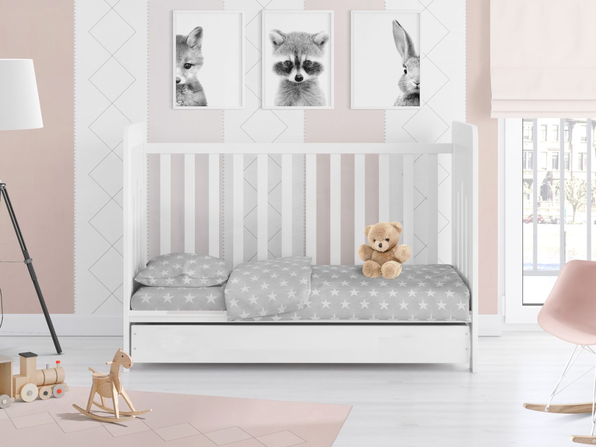 ΠΑΠΛΩΜΑ ΕΜΠΡΙΜΕ bebe Star 35 120X160 ΓΚΡΙ Cotton 100%