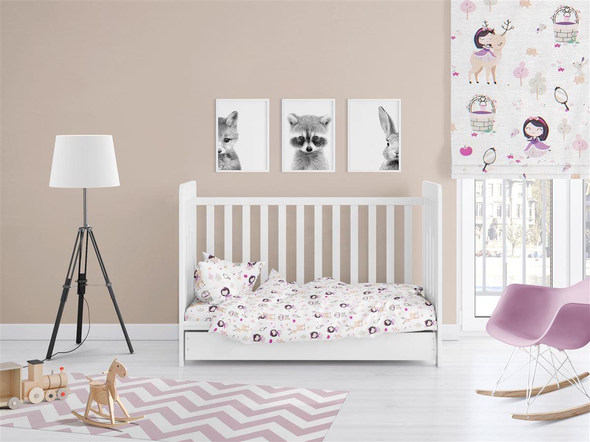 ΠΑΠΛΩΜΑΤΟΘΗΚΗ ΕΜΠΡΙΜΕ bebe Lily & Deer 179 120X160 White-Pink Cotton 100%