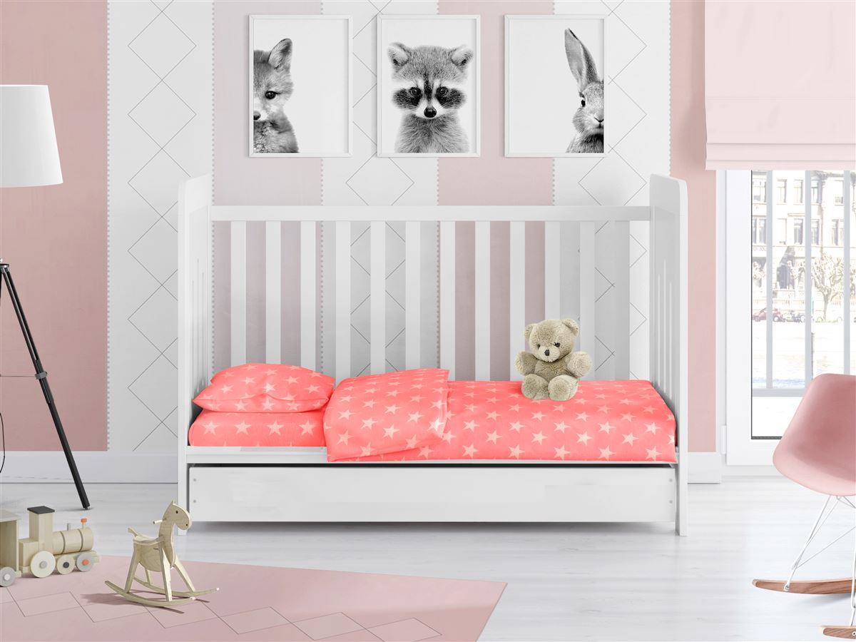 ΣΕΝΤΟΝΙΑ ΕΜΠΡΙΜΕ ΣΕΤ 3 τεμ bebe Star 34 120X160 Coral Cotton 100%