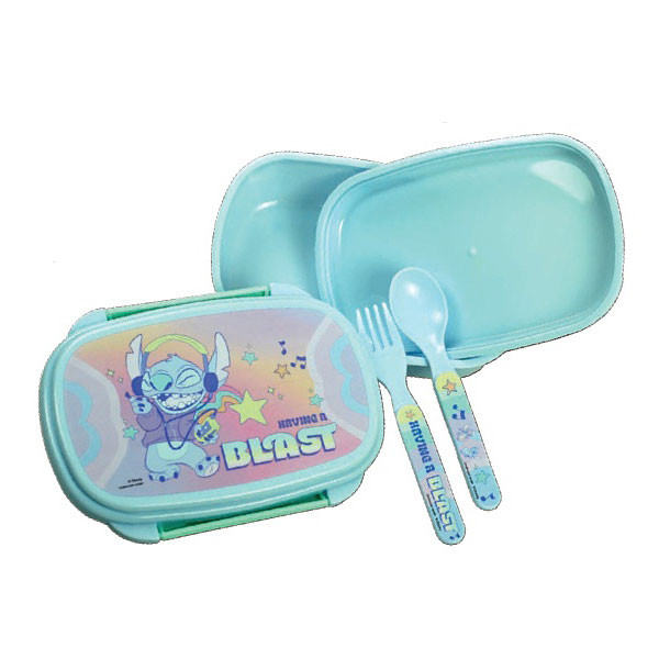 Disney Lilo & Stitch Blast Σετ Φαγητοδοχείου και Παιδικών Μαχαιροπίρουνων 18×12×6 cm