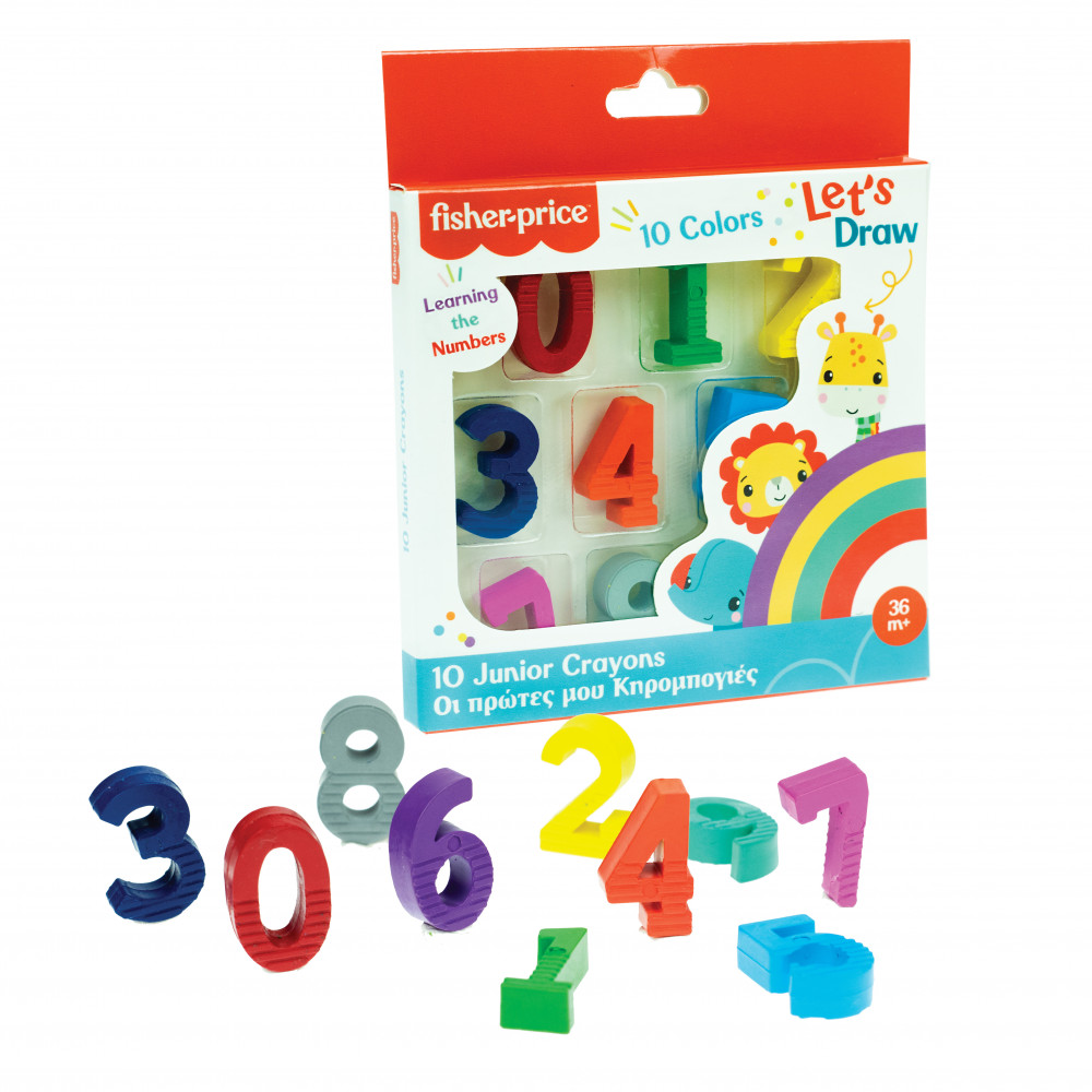 Fisher-Price Let's Draw σετ αριθμημένων κηρομπογιών 10 τεμάχια
