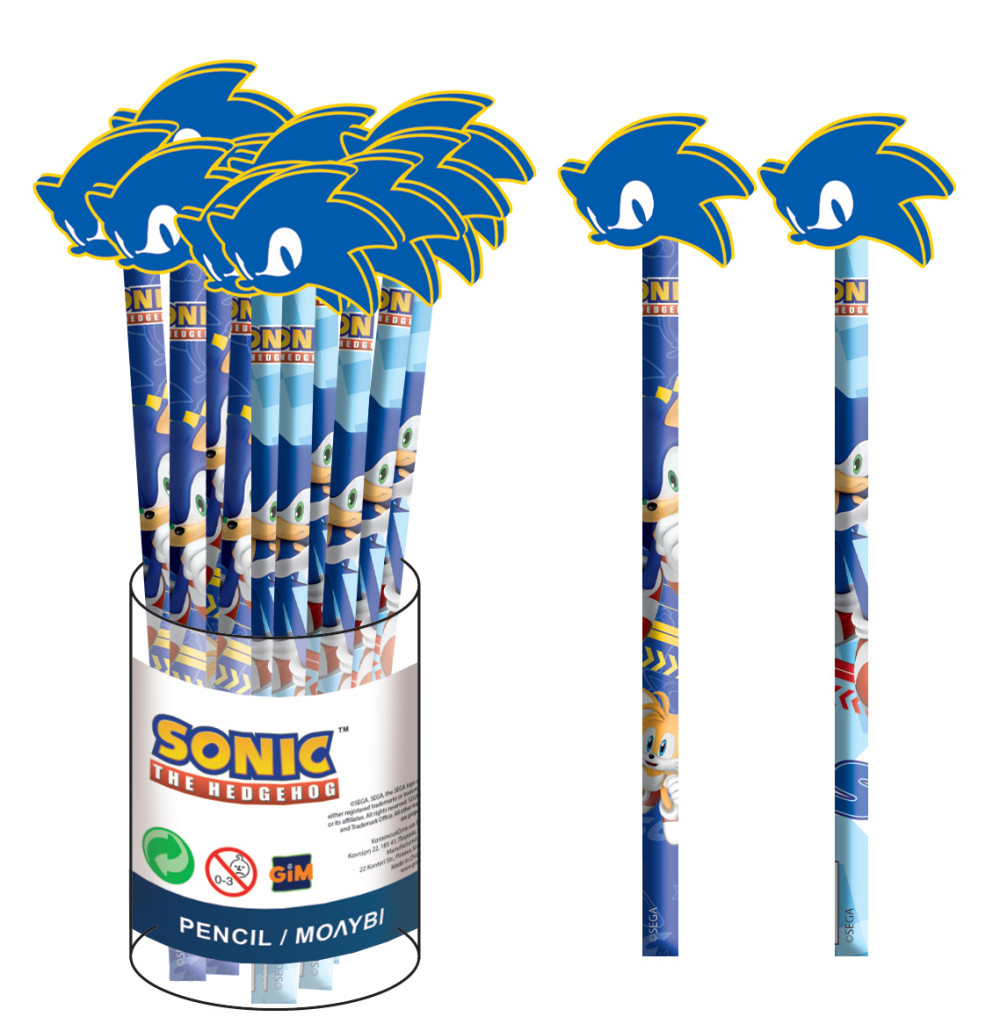 Sonic the Hedgehog Rush Μολύβι Γραφίτη HB με Γόμα Συσκευασία 24 τεμ.
