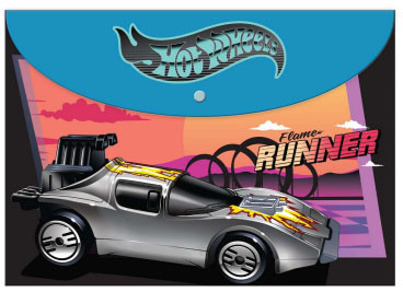 Hot Wheels Flame Runner Θήκη Εγγράφων A4 Τύπου Pouch με Φερμουάρ