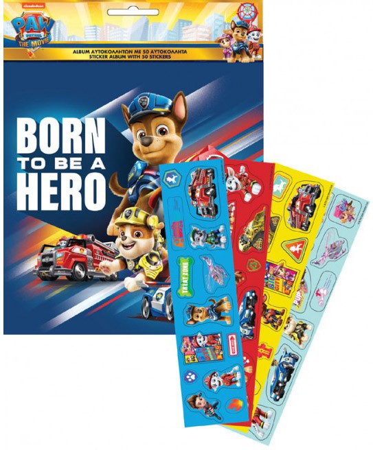 Paw Patrol Movie Παιδικό Άλμπουμ Αυτοκόλλητων Περιλαμβάνει 50 Αυτοκόλλητα