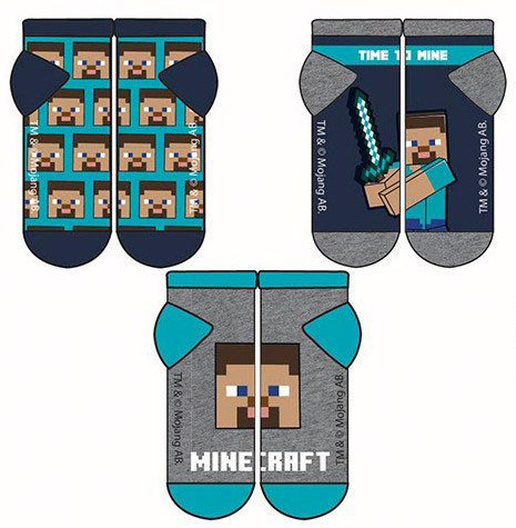 Minecraft σετ παιδικές κάλτσες σοσόνια 3 τεμαχίων 31/34 - Image 3