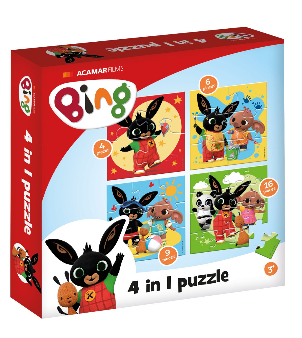 Bing Παζλ 4 σε 1  4, 6, 9 και 16 Τεμάχια