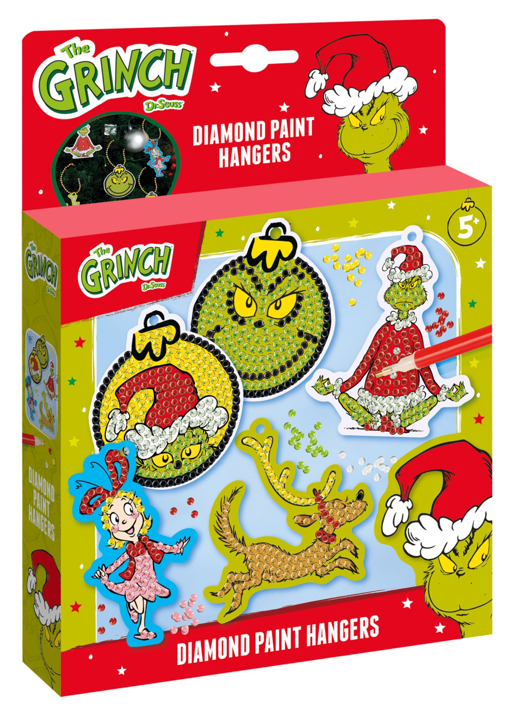 The Grinch Dr Seuss Σετ Ζωγραφική με διαμάντια με Κρεμαστό για Δημιουργική Διακόσμηση