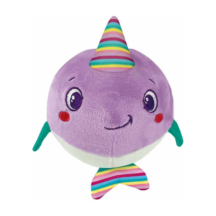Animals Whimsy Narwhal Λούτρινη Μπάλα Κουδουνίστρα για Μωρά Clementoni