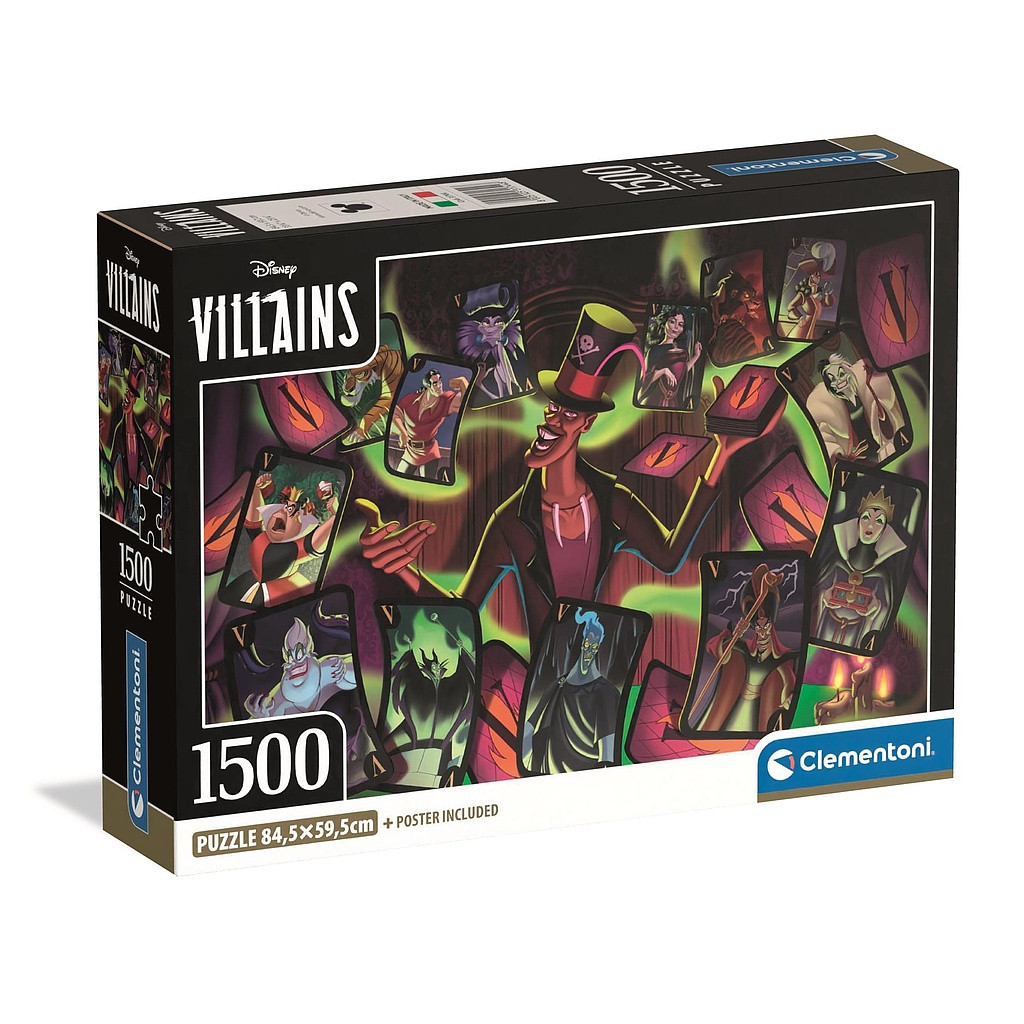 Disney Villains Cards 1500 τεμάχια Compact Puzzle Clementoni