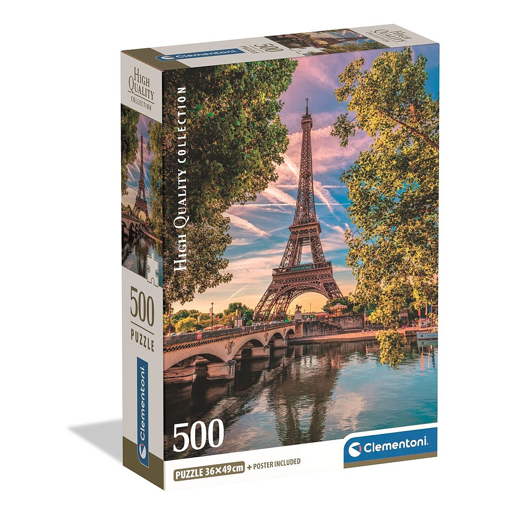 Cities Along the Seine Paris 500 Puzzle Συμπαγούς Σχεδιασμού Clementoni