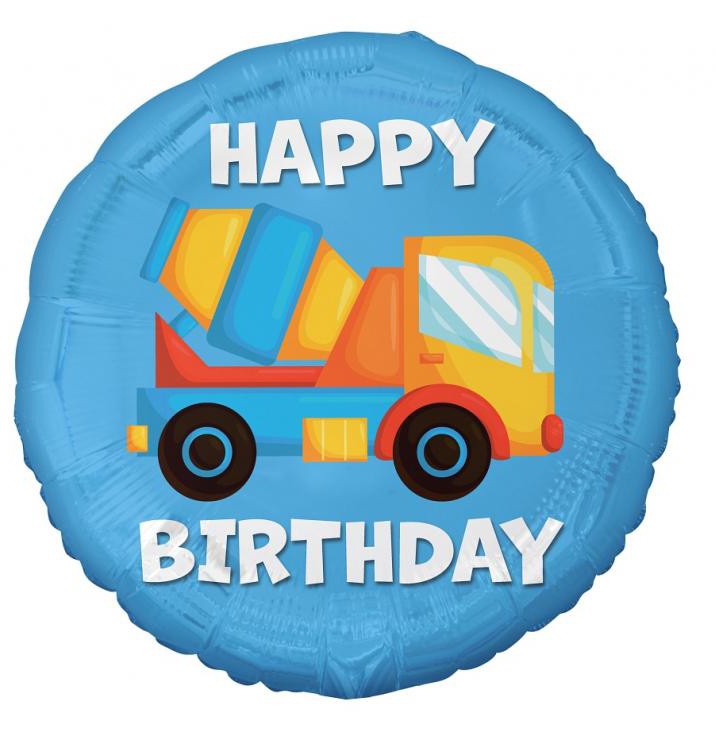 Foil Μπαλόνι Happy Birthday Μπετονιέρα οχήματος με διάσταση 36 cm