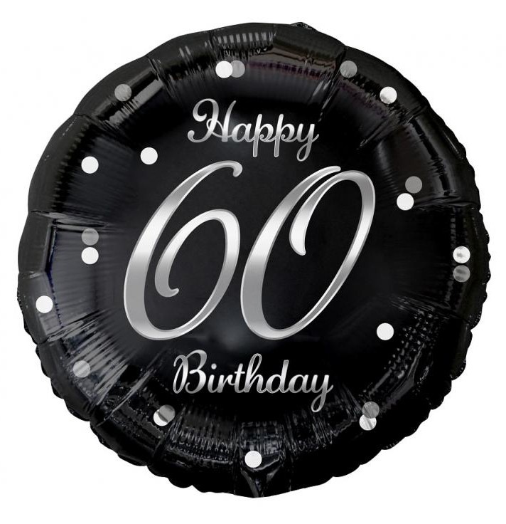 Foil Μπαλόνι Ασημένιο Happy Birthday 60 με διάσταση 36 cm