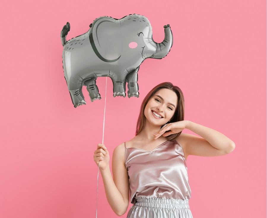 Alternative view of Elephant Grey Foil Μπαλόνι 68 cm