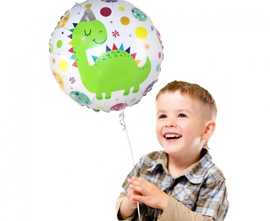 Alternative view of Dinosaur Party sphere Foil Μπαλόνι 36 cm