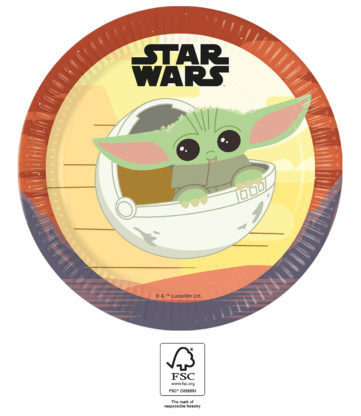 Star Wars The Mandalorian Σετ Χάρτινα Πιάτα 8 Τεμαχίων για Πάρτι 23 cm FSC