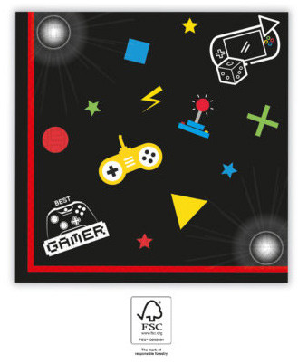Gamer Gamnig Party Παιδικές Χαρτοπετσέτες 20 τεμάχια 33x33 cm FSC