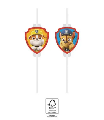Paw Patrol Rescue Heroes Καλαμάκι από Χαρτί σετ 4 τεμαχίων τεμάχια FSC