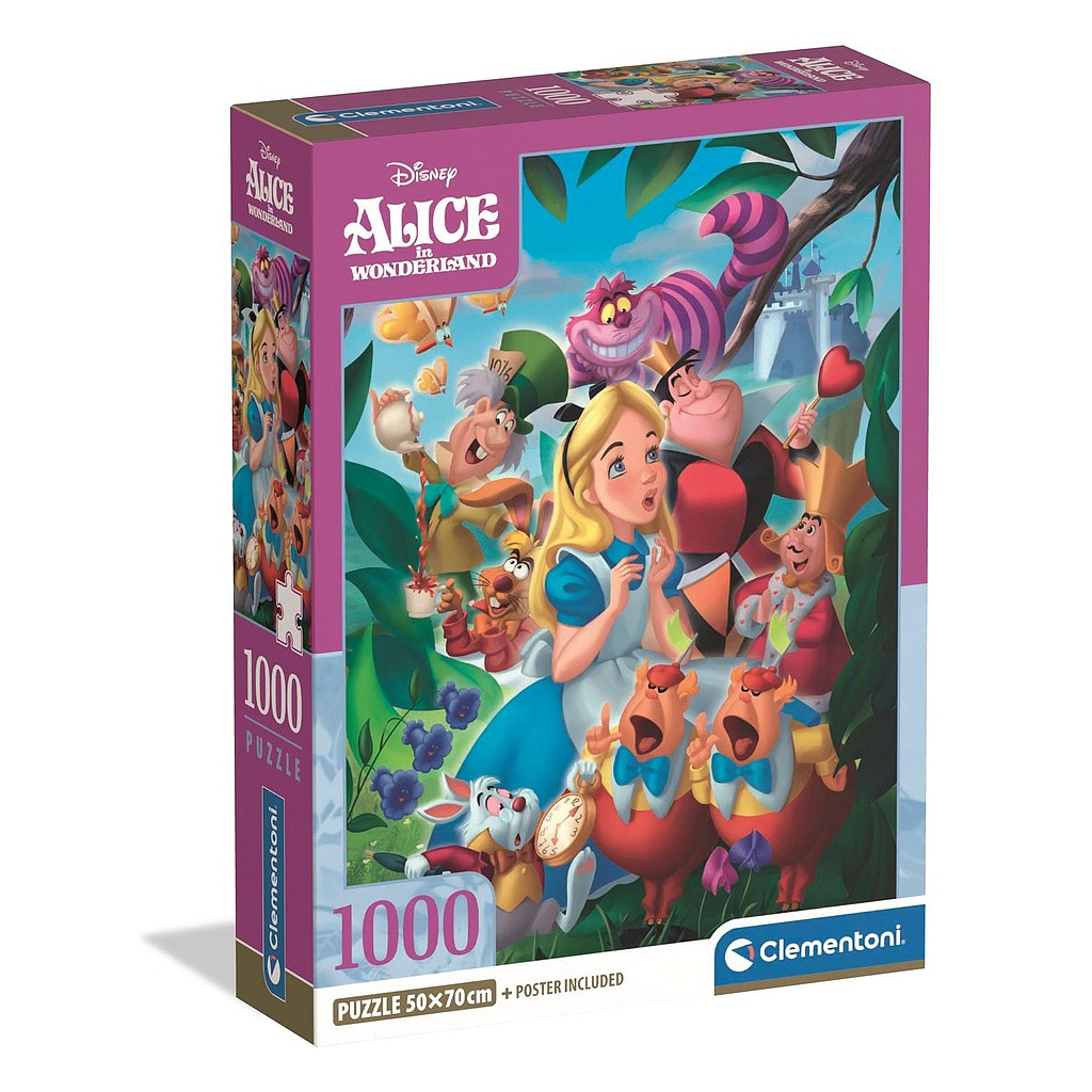 Disney Classics Disney Alice in Wonderland 1000 Τεμάχια Puzzle Συμπαγούς Σχεδιασμού Clementoni