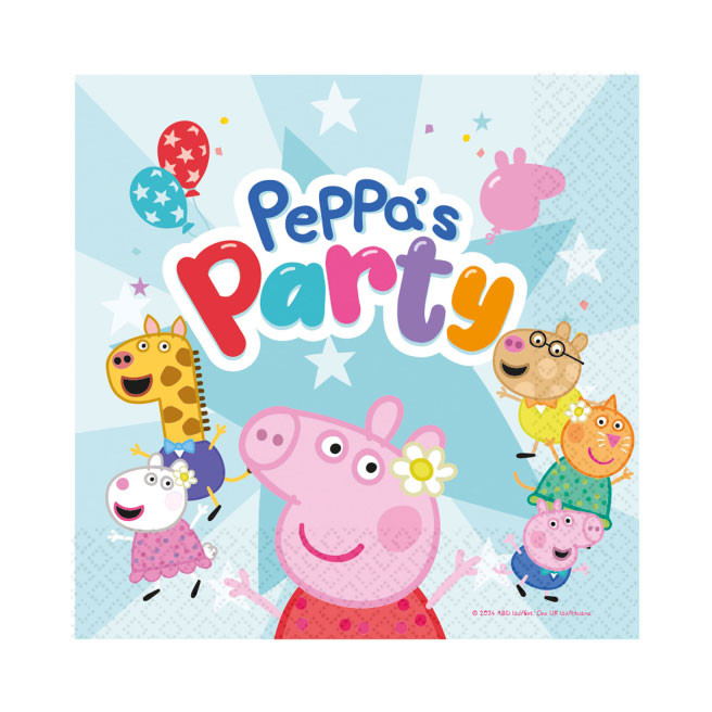 Peppa Pig Celebraton Παιδικές Χαρτοπετσέτες 16 τεμάχια 33x33 cm