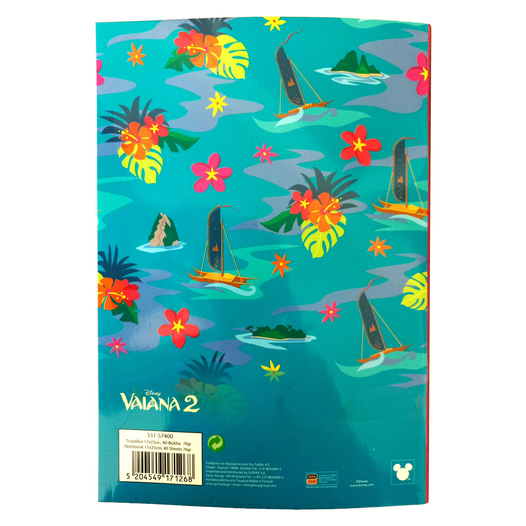 Alternative view of Disney Vaiana Big Sis Τετράδιο B5 40 Φύλλων