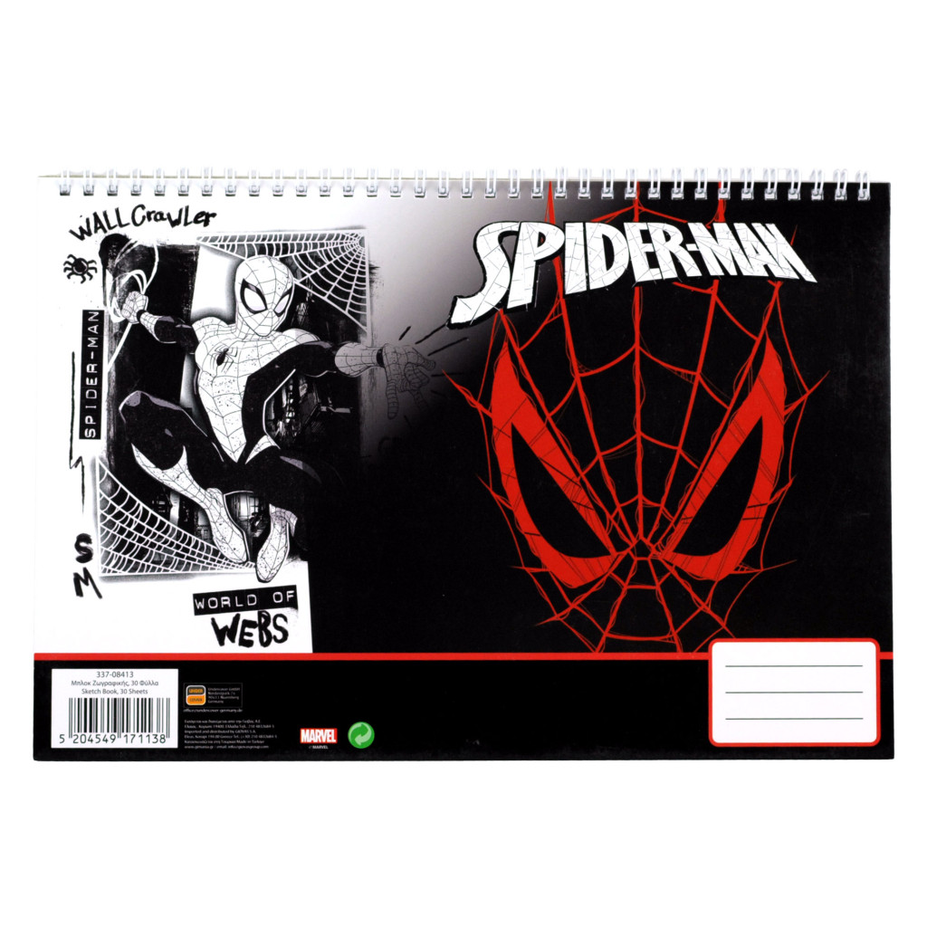 Spiderman World of Webs Σπιράλ Μπλοκ Ζωγραφικής A4 με 30 Φύλλα