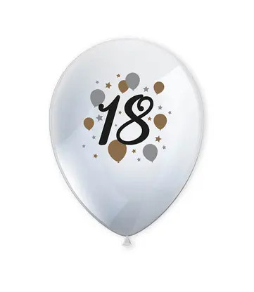 Happy Birthday Milestone Μπαλόνια Happy Birthday 18, 6 τεμάχια 11 ιντσών (27,5 cm)