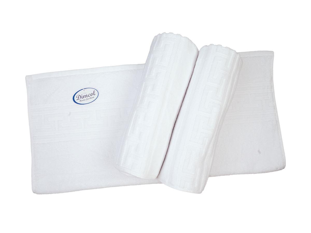 Ξενοδοχειακή Πετσέτα 500 gr/m² Jacquard Μαίανδρος 50X100 Λευκό 100% Cotton